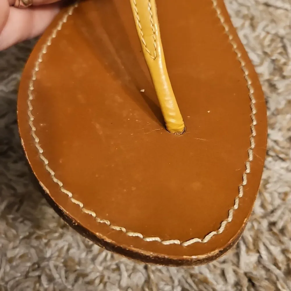 Tory Burch Miller T-Strap Sandals – Size 8 – Tan & Rose Gold